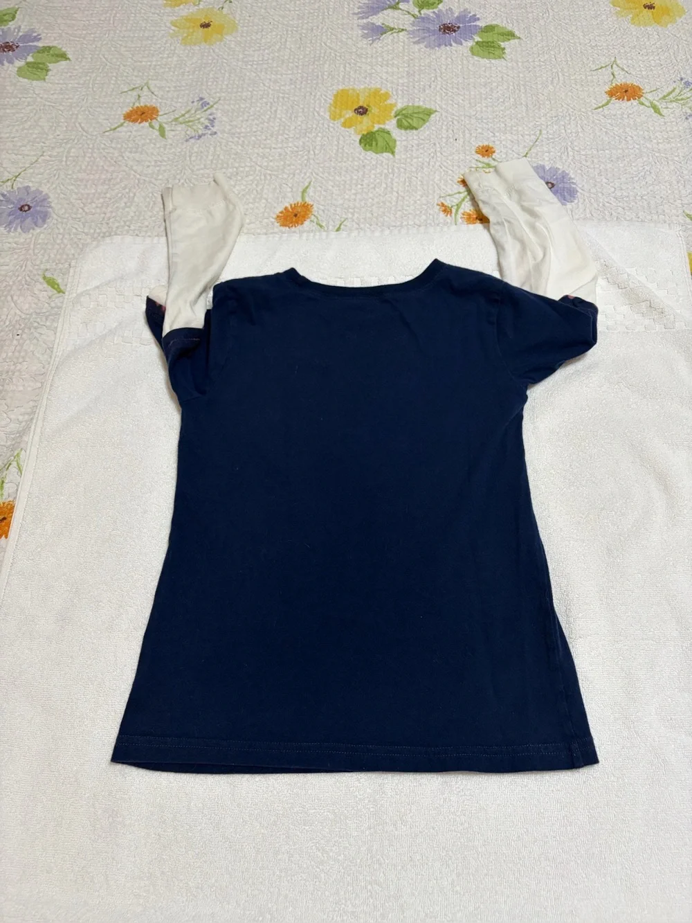 Carter's Navy Long-Sleeve Dino Sequin Layered Look Tee(4)